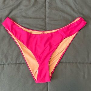 JCrew Curved Waist Cheeky Bikini Bottom Pink Size Medium NWT